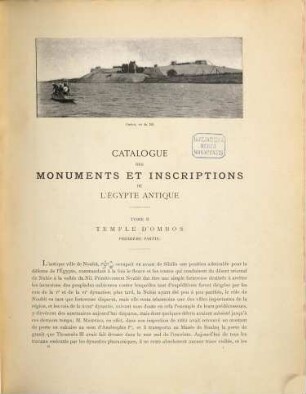 Catalogue des monuments et inscriptions de l'Egypte antique : Haute Egypte, 2. Kom Ombos : première partie