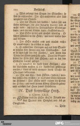 IV. Das freywillige Hertz.
