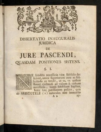 3-16, Dissertatio Inauguralis Juridica De Jure Pascendi, Quasdam Positiones Sistens. Corollaria.