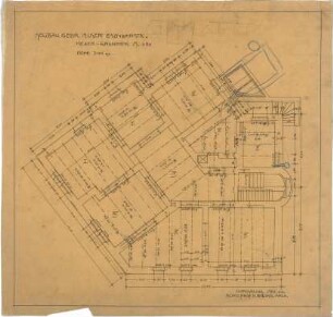 Billing, Hermann; Karlsruhe, Eisenlohrstr. / Bunsenstr. 22; Haus Muser - Grundriss Keller