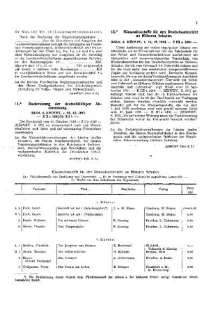 Klassenlesestoffe für den Deutschunterricht an Höheren Schulen : [Amtliche Erlasse] ; [Amtlicher Teil]