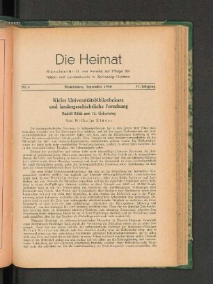 Kieler Universitätsbibliothekare und landesgeschichtliche Forschung