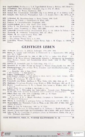 Geistiges Leben (Nr. 3061 - 3127)