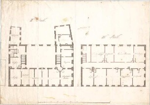 Voit, Johann Michael; Lagepläne und nicht identifizierte Grundrisse - Grundriss 2. OG, Grundriss 3. OG