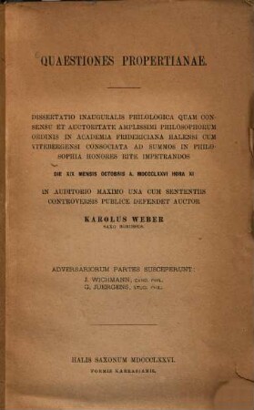 Quaestiones Propertianae