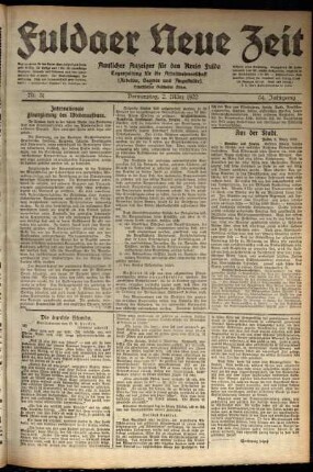 Ausgabe vom Donnerstag, den 02. März 1922.