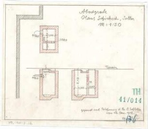Fischer, Theodor; München - Solln; Haus Schickert - Abortgrube (Schnitte)