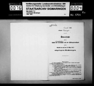 Übersicht über den Stand des evangelischen Ortskirchen- und Stiftungsvermögens