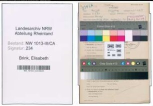 Entnazifizierung Elisabeth Brink , geb. 06.02.1921 ()