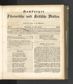 No. 6. 21. Januar 1852