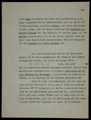 IV. Strenge Theorie der Dispersion (Fortsetzung)