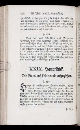 XXIX. Hauptstück. Die Plans auf Leinewand aufzuziehen.