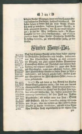 Fünfter Haupt-Saz.