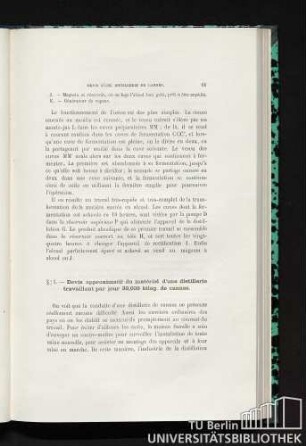 § I [vielm. II]. Devis approximatif du matériel d'une distillerie travaillant par jour 30,000 kilog. de cannes