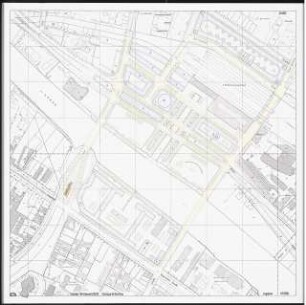Neugestaltung der Spreeufer von Friedrichshain und Kreuzberg, Berlin Schinkelwettbewerb 1991: Lageplan 1:1000