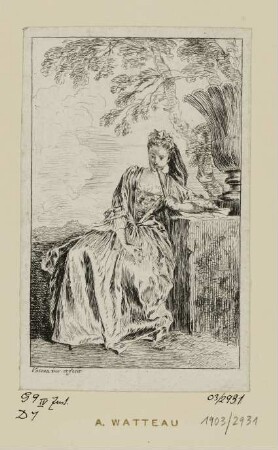 Sitzende Frau, Blatt 7 der Folge "Figures de modes"