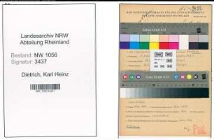Entnazifizierung Karl Heinz Dietrich , geb. 13.12.1905 (Beamter)