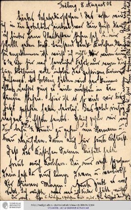 Postkarte vom 08.08.1908