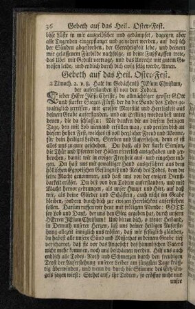 Gebeth auf das heil. Oster-Fest.