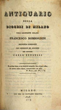 Antiquario della Diocesi di Milano