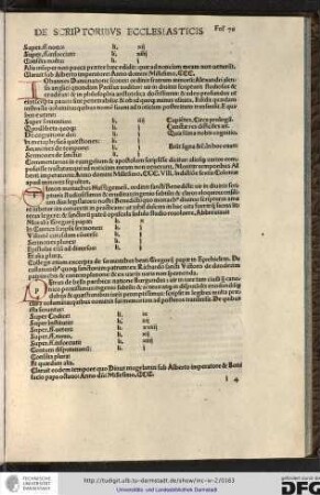Iohannes Duns, natione Scotus, ordinis fratrum Minorum, Alexandri Alensis anglici quondam Parisius auditor... et in philosophia aristotelica doctissimus...