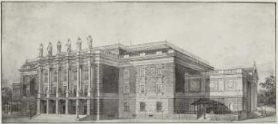 Dresden, Opernhaus, Entwurf der Fassade
