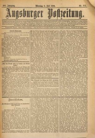 Augsburger Postzeitung. 1891 = Jg. 205, 7 - 9