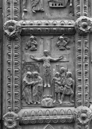 Der gekreuzigte Christus mit verschiedenen Personen unter dem Kreuz