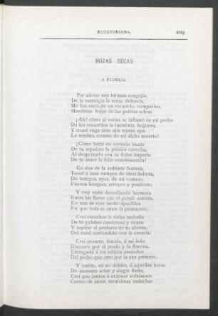 Hojas secas : A Fidelia
