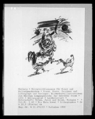 Bilderbuchillustrationen zum Märchen Lumpengesindel der Brüder Grimm — Die Ente kommt