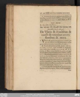Tit. I. (IV. 32.) De Usuris & Fructibus & causis & omnibus accessionibus & mora.