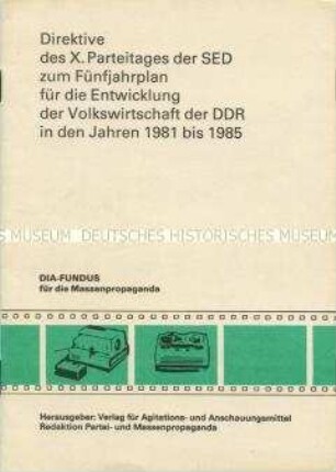 Textheft zur Dia-Serie über die Entwicklung der Volkswirtschaft der DDR