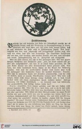 31: Feststimmung