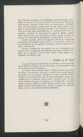 Velada en el Tigre
