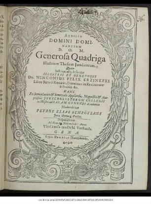 Generosa Quadriga Illustrium Thesium Iuridicarum