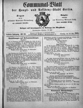 1865,22: No. 22, 28. Mai 1865