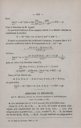 QUESTION DE MÉCANIQUE.