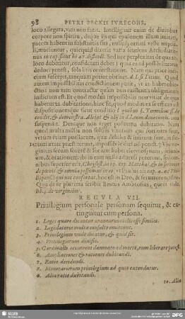 Regula VII. Privilegium personale personam sequitur, & extinguitur cum persona