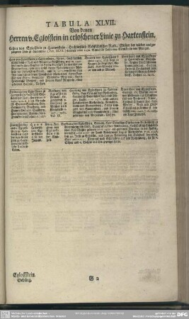 Tabula XLVII. Von denen Herren v. Egloffstein in erloschener Linie zu Hartenstein