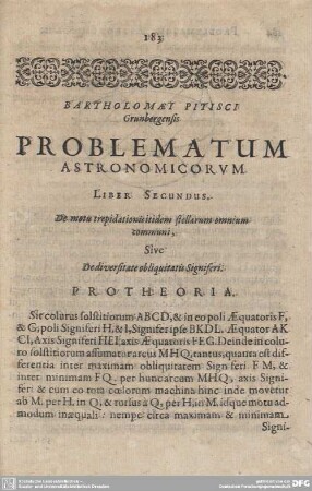 Liber Secundus. De motu trepidationis itidem stellarum omnium communi. Sive De diversitate obliquitatis Signigeri.