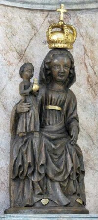 Madonna mit Kind und den beiden Heiligen Odilia und Jodokus — Schwarze Madonna