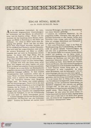 Edgar Hönig, Berlin
