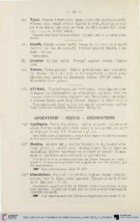 Argenterie - Bijoux - Décorations (Nr. 184-200)
