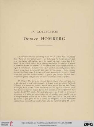 La collection Octave Homberg
