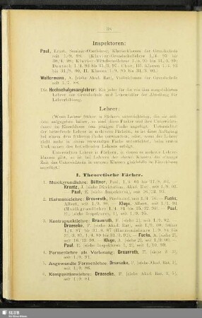 I. Theoretische Fächer