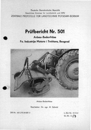 Anbau-Bodenfräse