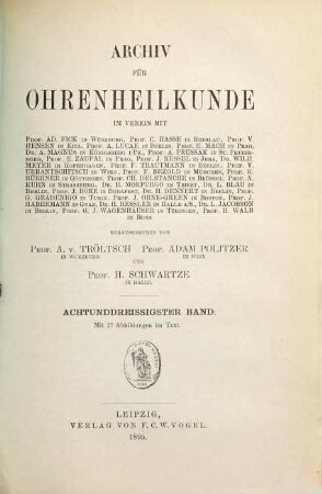 Archiv für Ohrenheilkunde. 38. 1895