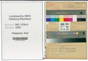 Entnazifizierung Karl Hoeppner , geb. 05.03.1899 (Beamter)