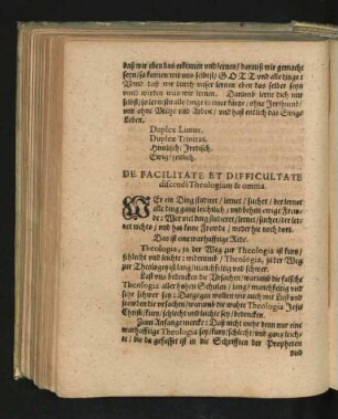 De Facilitate Et Difficultate discendi Theologiam & omnia.