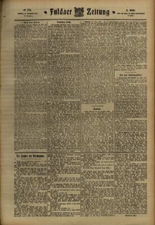 Dritte Ausgabe vom Samstag, den 25. November 1911.